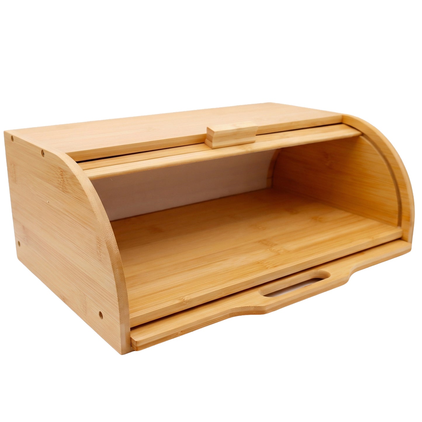 Bamboo Bread Box with Slide-Out Chopping Board
