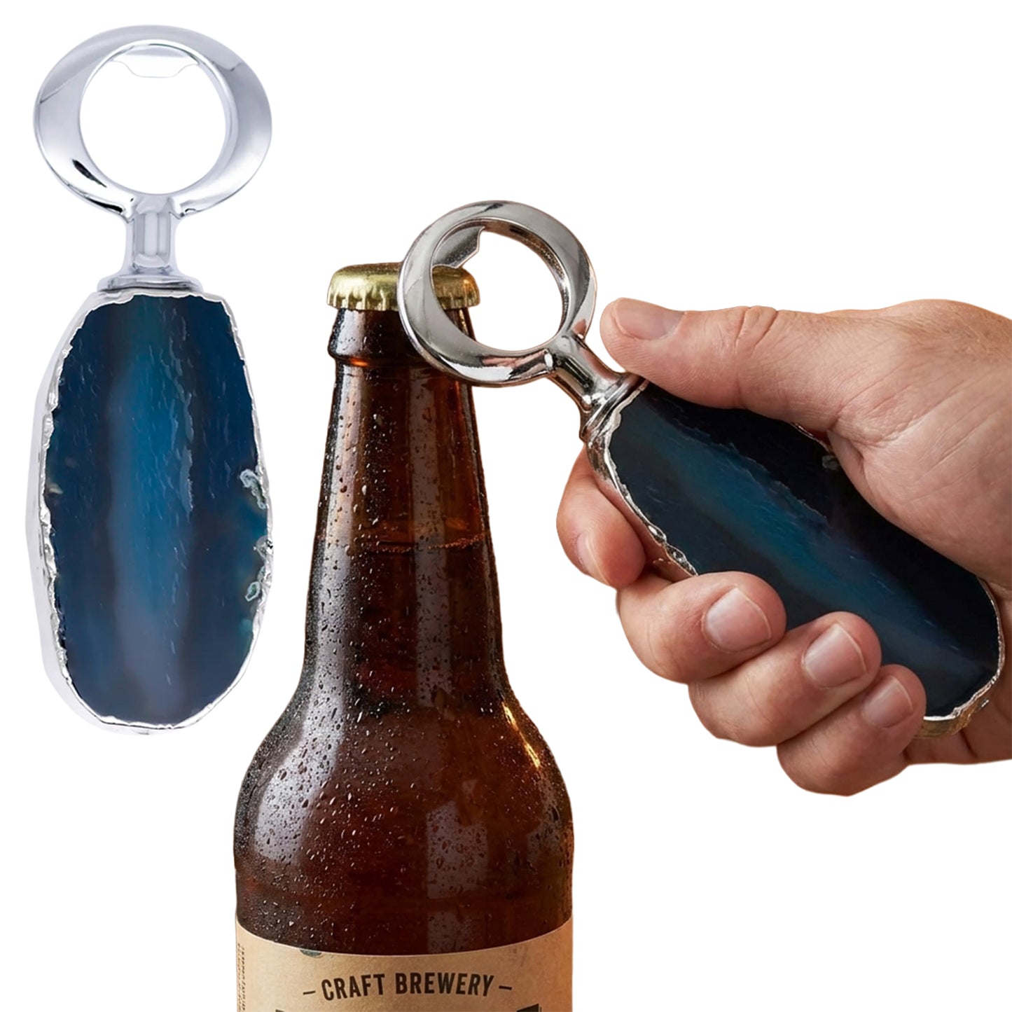 Blue Agate Stone Bottle Opener