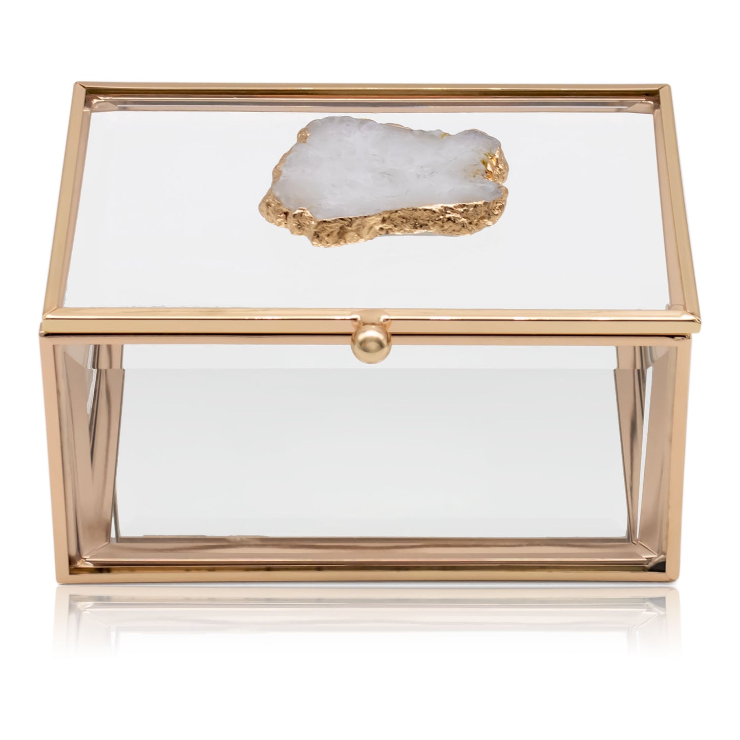 Rectangular Glass Agate Jewellery Display Box