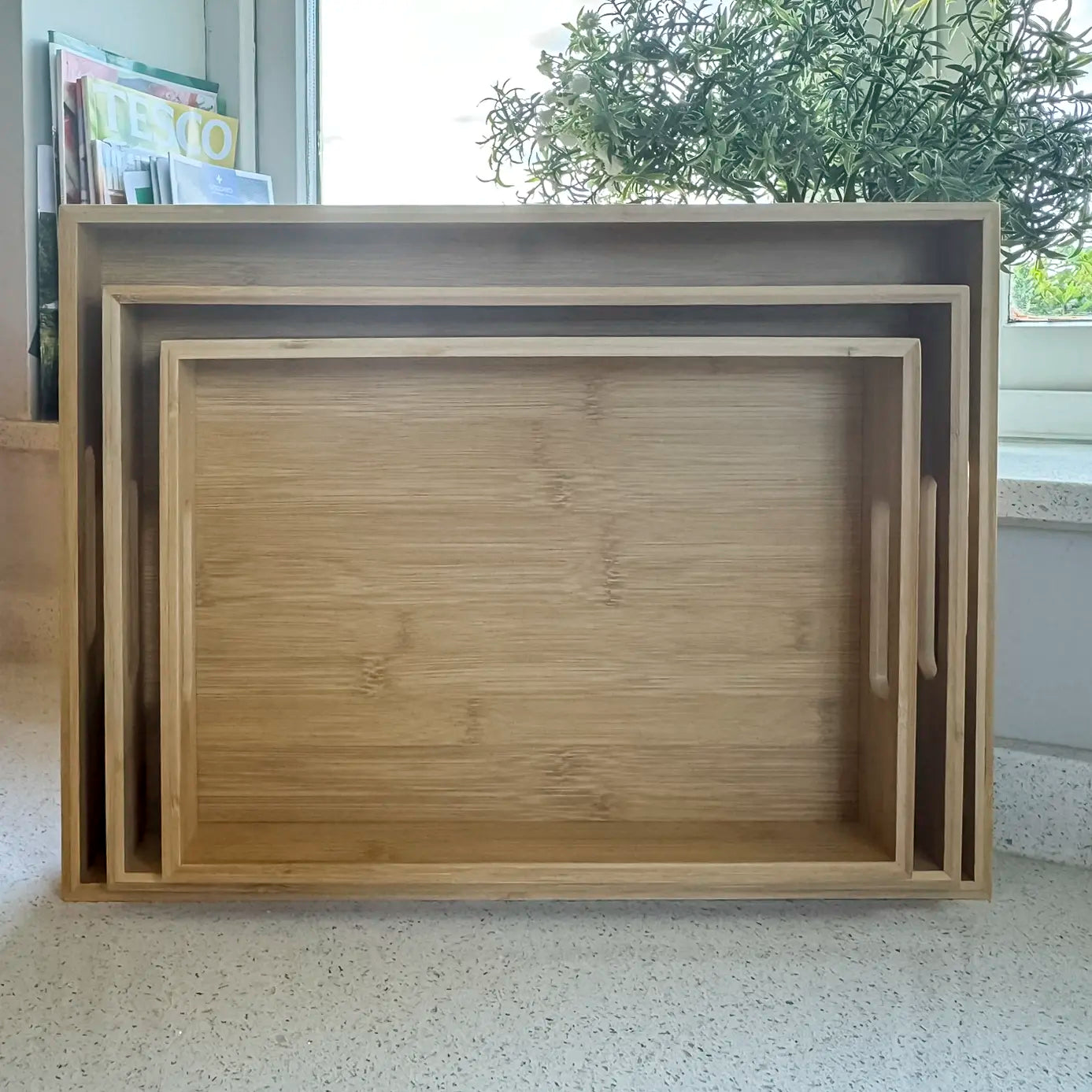 Bamboo Set of 3 Serving Trays