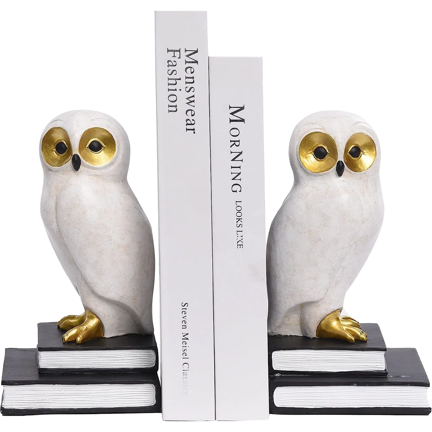 Wise White Owl Bookends