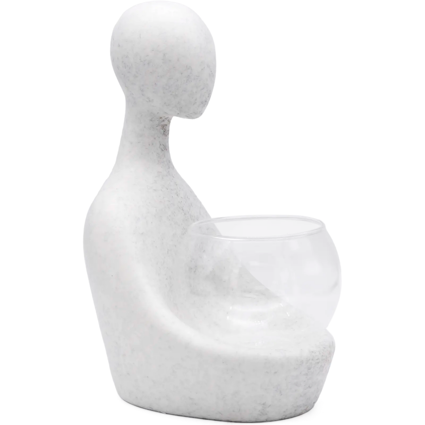 Tranquil Statuette With Glass Bowl