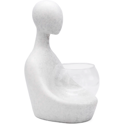 Tranquil Statuette With Glass Bowl