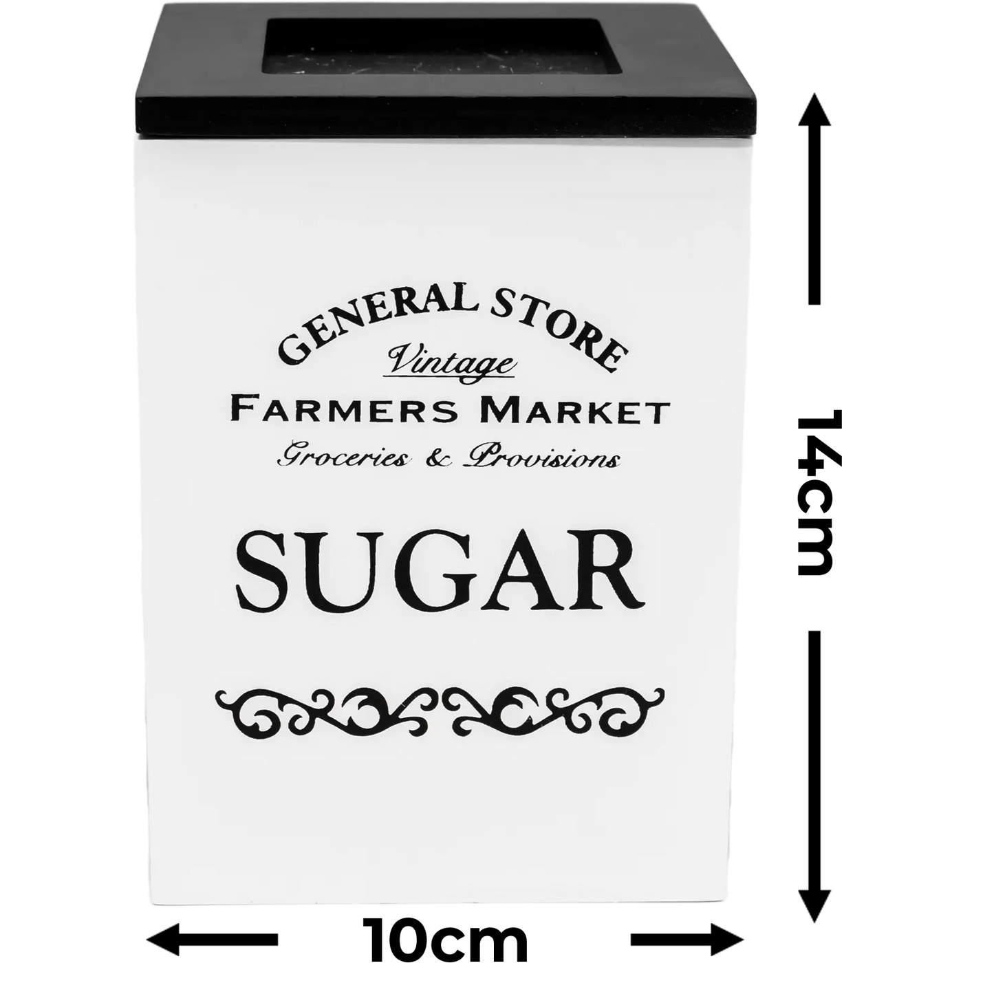 White Wooden Retro Tea Coffee Sugar and Bread Bin Storage Box Set