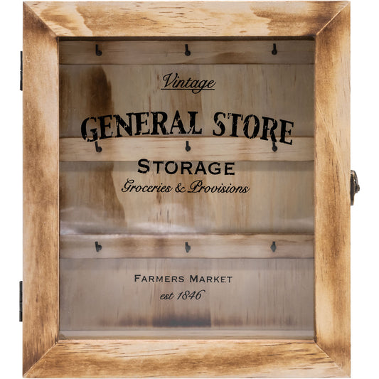 Farmhouse 9 Key Hook Holder Box Cabinet