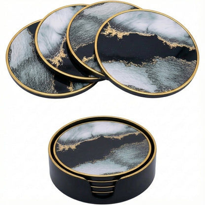 Set of 4 Abstract Round Drink Coasters