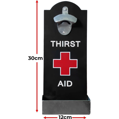 ‘Thirst Aid’ Black Bottle Opener