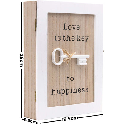 Wooden 'Heart Keyhole' 6 Key Cabinet