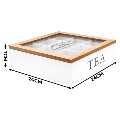 Two Tone 9 Compartment Tea Bag Box