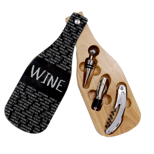 Acacia Wood Wine Accessory Gift Set | 3-Piece Tool Kit