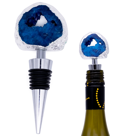 Blue Agate Stone Bottle Stopper