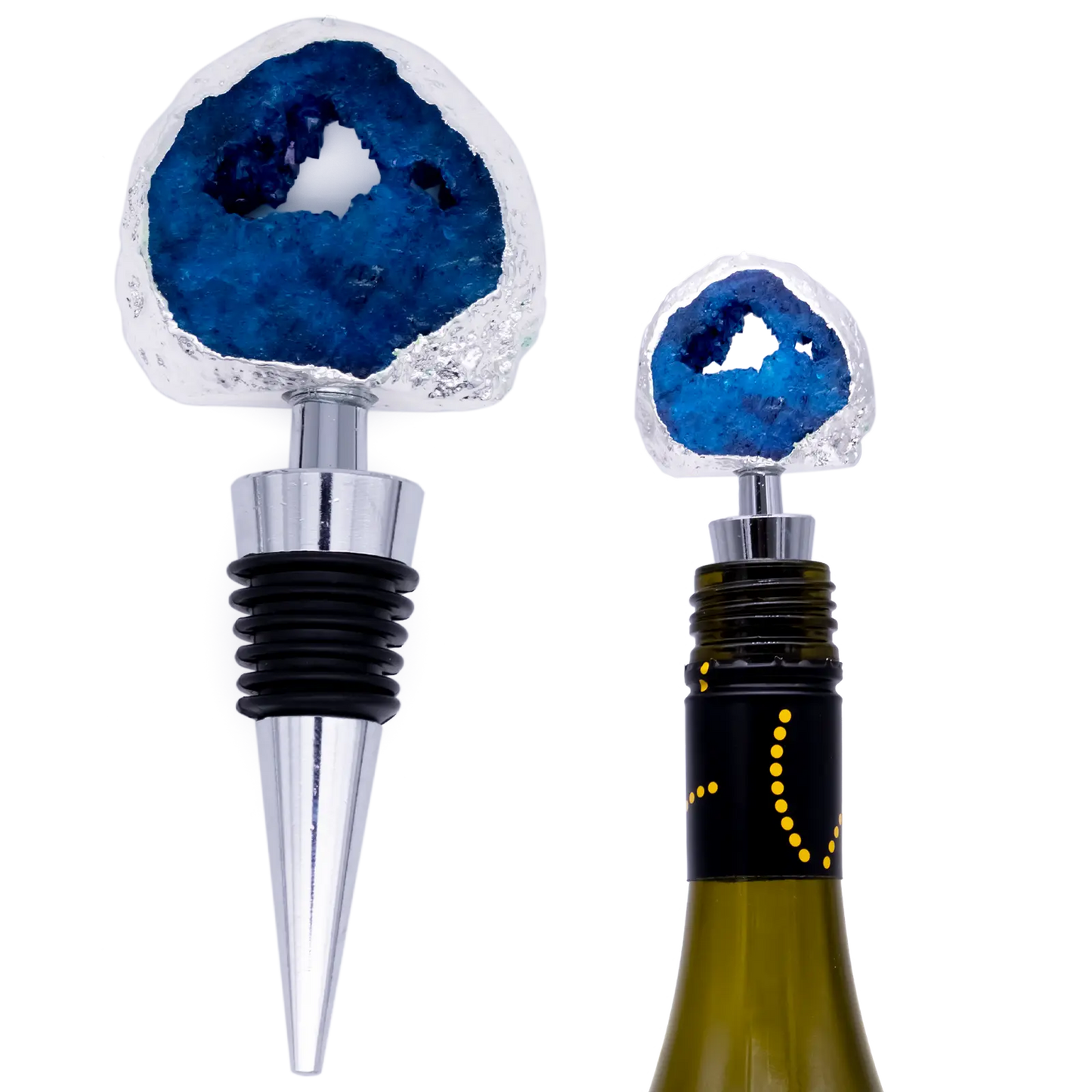 Blue Agate Stone Bottle Stopper