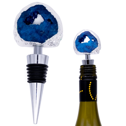 Blue Agate Stone Bottle Stopper