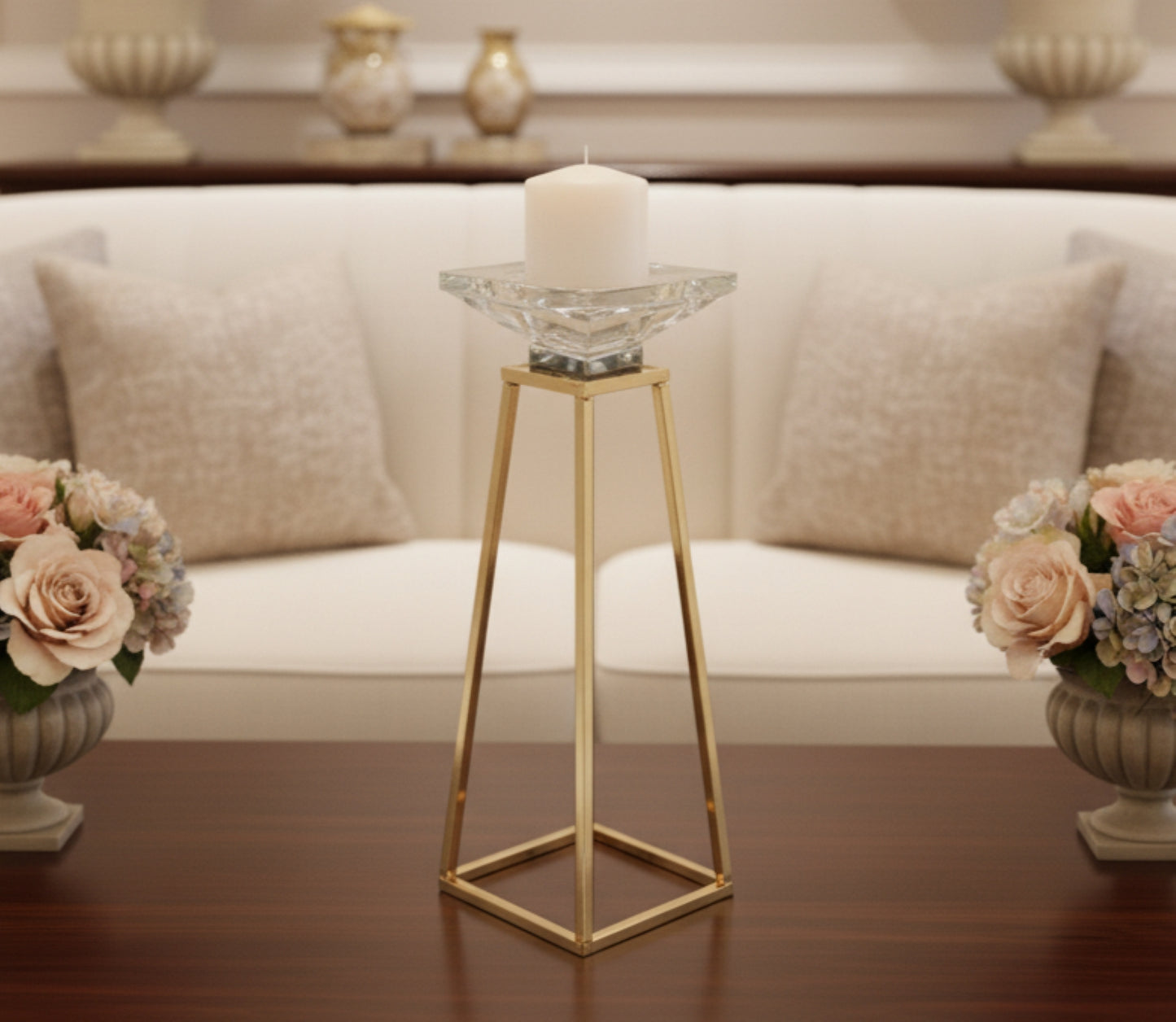 Gold Metal Candlestick Holder Stand