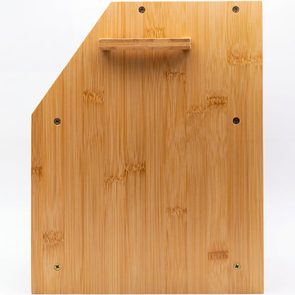 Large 2-Compartment Bamboo Bread Bin with Sliding Chopping Board
