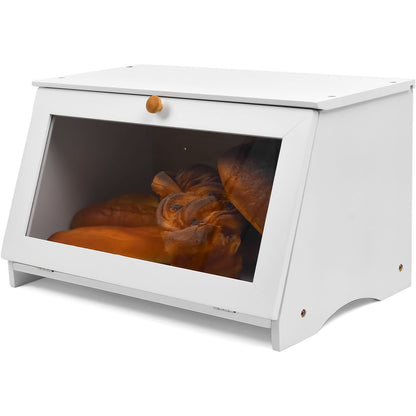White Bamboo Single-Layer Bread Bin