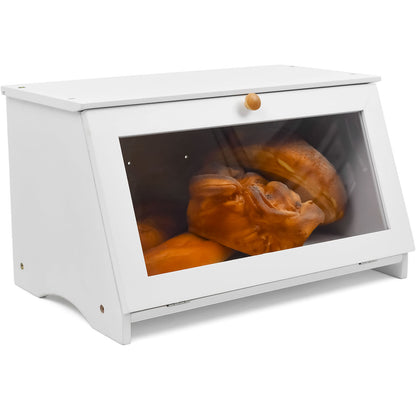 White Bamboo Single-Layer Bread Bin