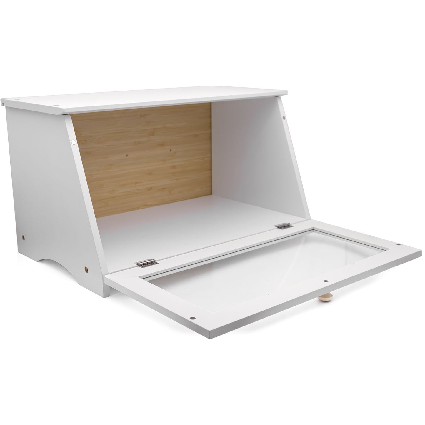 White Bamboo Single-Layer Bread Bin
