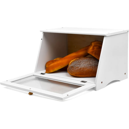 White Bamboo Single-Layer Bread Bin