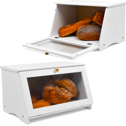 White Bamboo Single-Layer Bread Bin