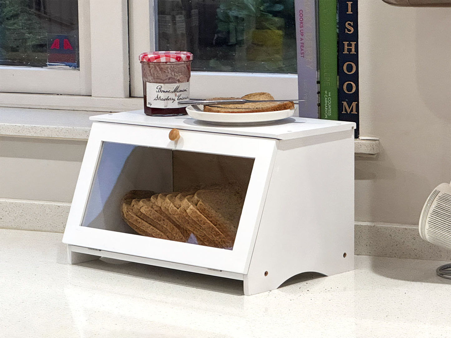 White Bamboo Single-Layer Bread Bin