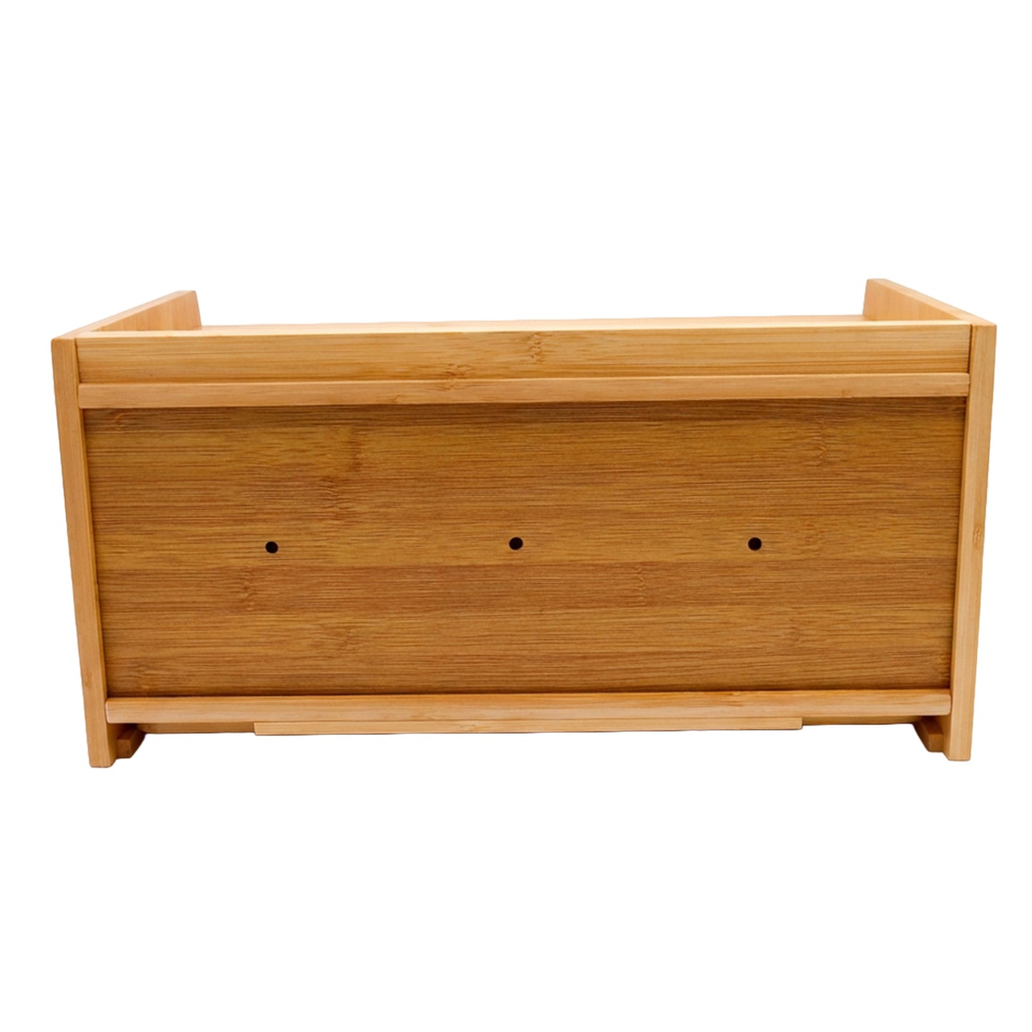 Bamboo Bread Bin Box with Chopping Board Fluted Panel
