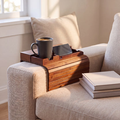 Bamboo Sofa Armrest Tray