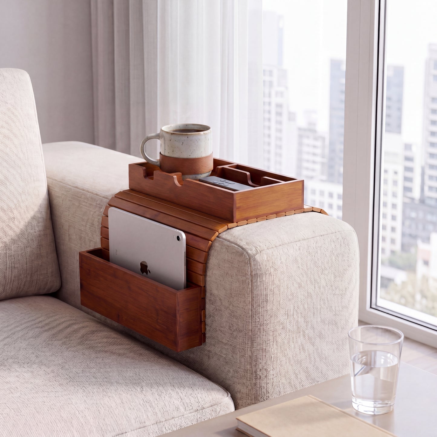 Bamboo Sofa Armrest Tray