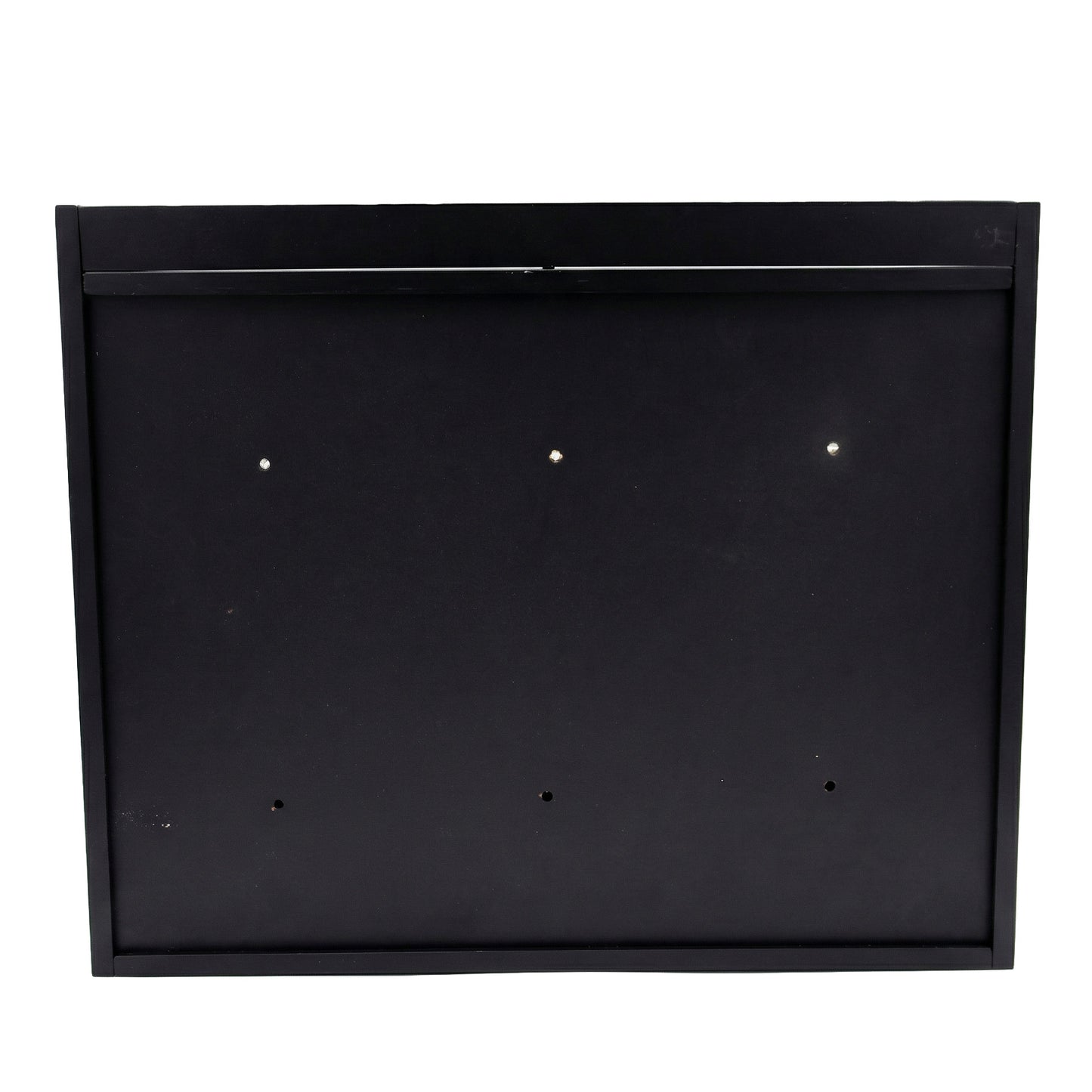 Black rectangular frame with small holes on a white background
