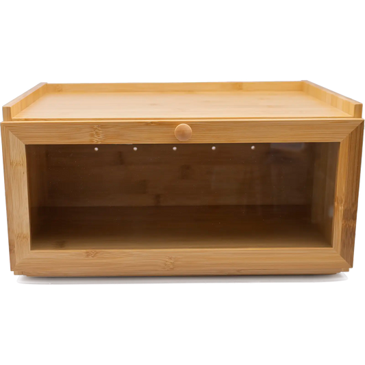 Rectangular Bamboo Single-Layer Bread Bin