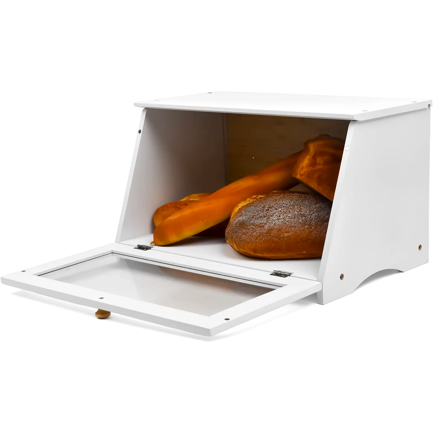 White Bamboo Single-Layer Bread Bin