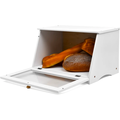 White Bamboo Single-Layer Bread Bin