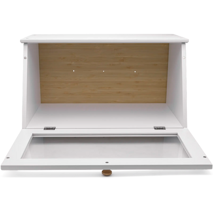 White Bamboo Single-Layer Bread Bin