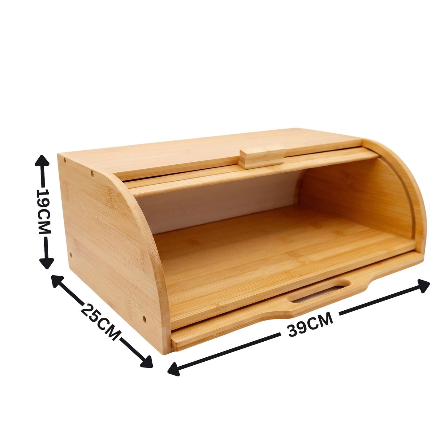 Bamboo Bread Box with Slide-Out Chopping Board