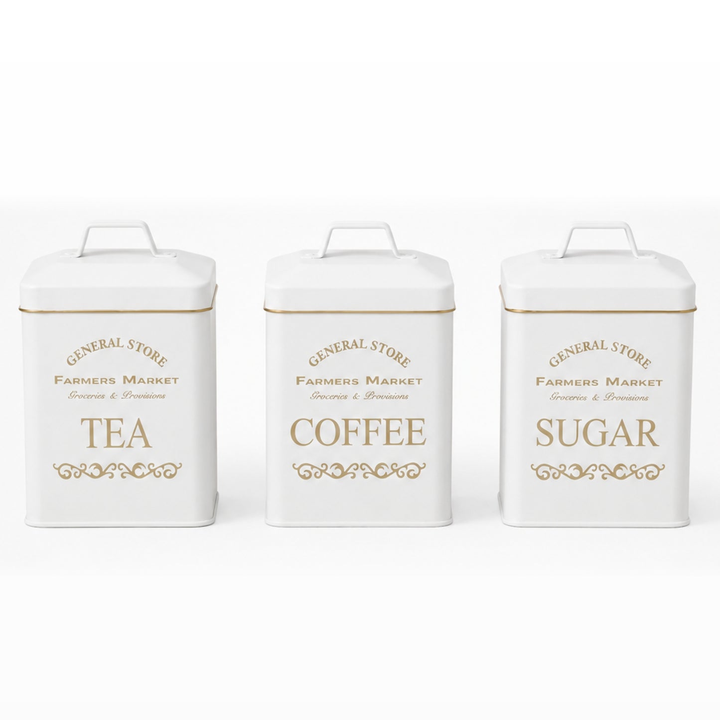 Vintage Farmhouse Metal Bread Bin – Set of 4