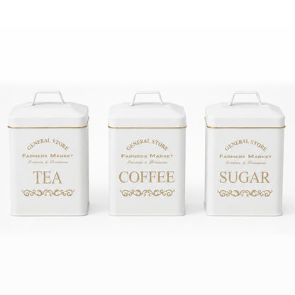 Vintage Farmhouse Metal Bread Bin – Set of 4