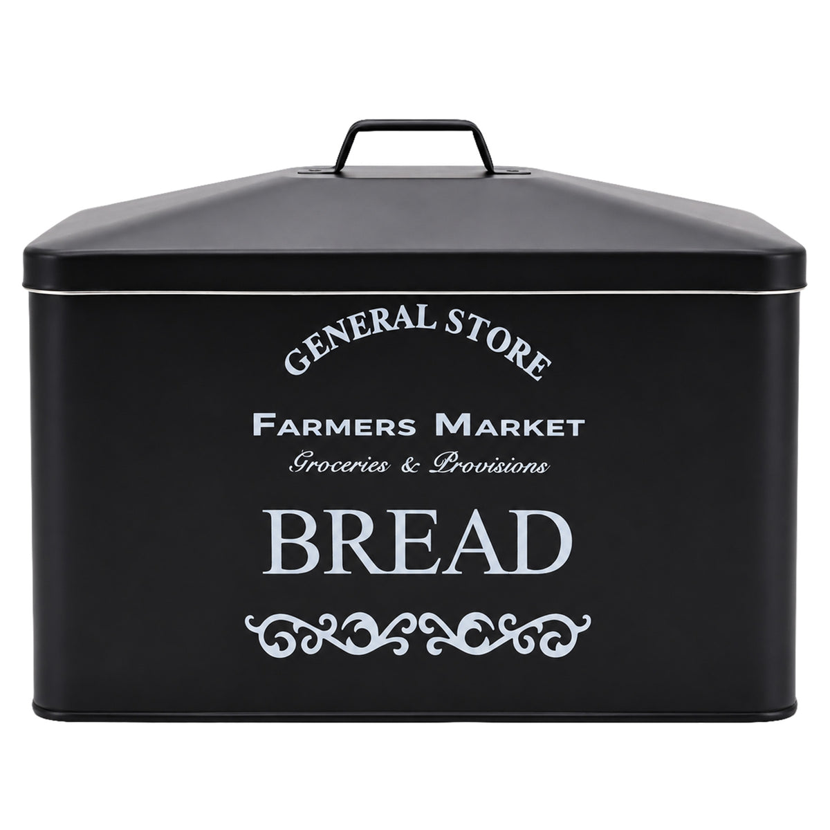 Vintage Farmhouse 4 Piece Black Bread Bin & Canister Set
