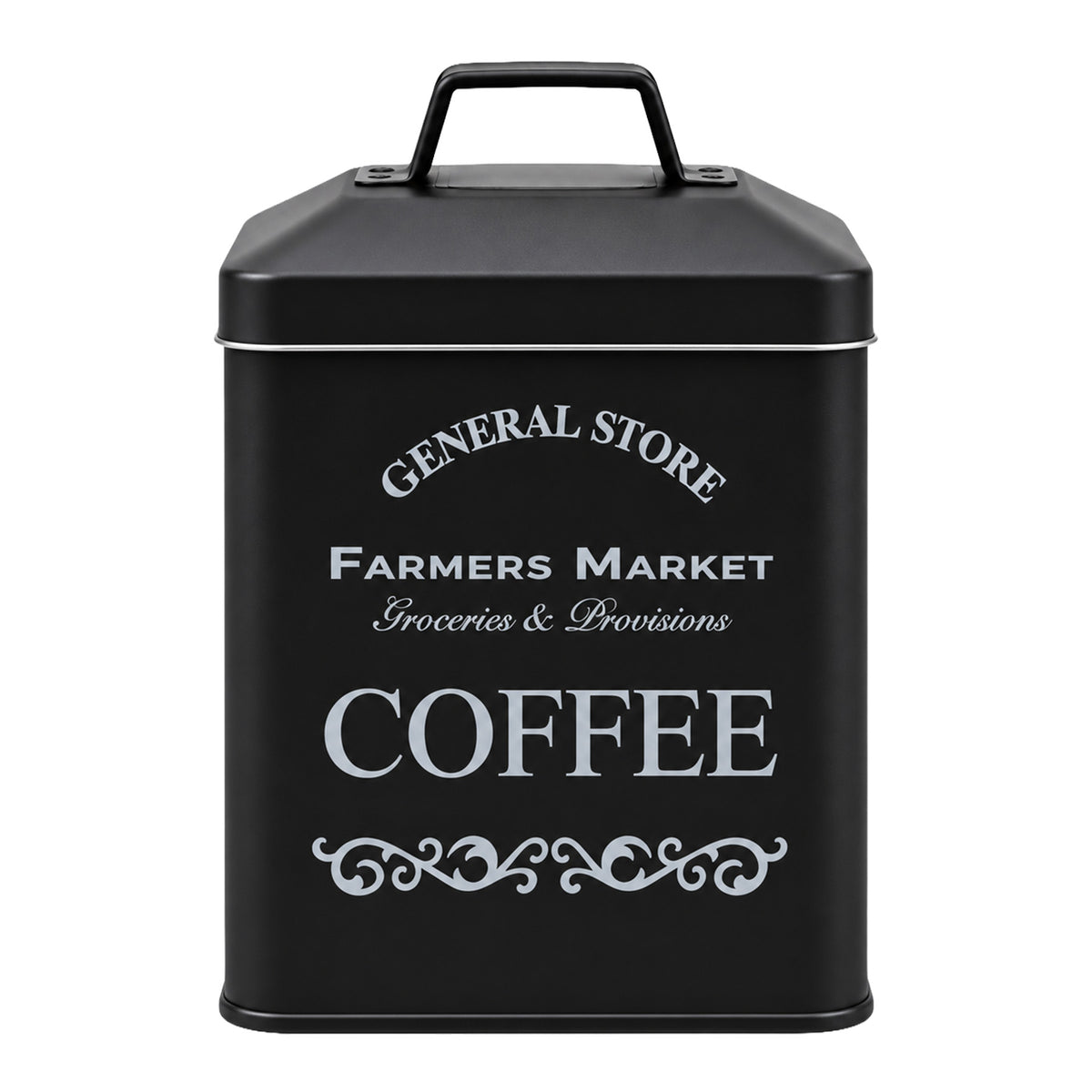 Vintage Farmhouse 4 Piece Black Bread Bin & Canister Set