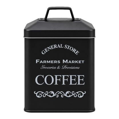 Vintage Farmhouse 4 Piece Black Bread Bin & Canister Set