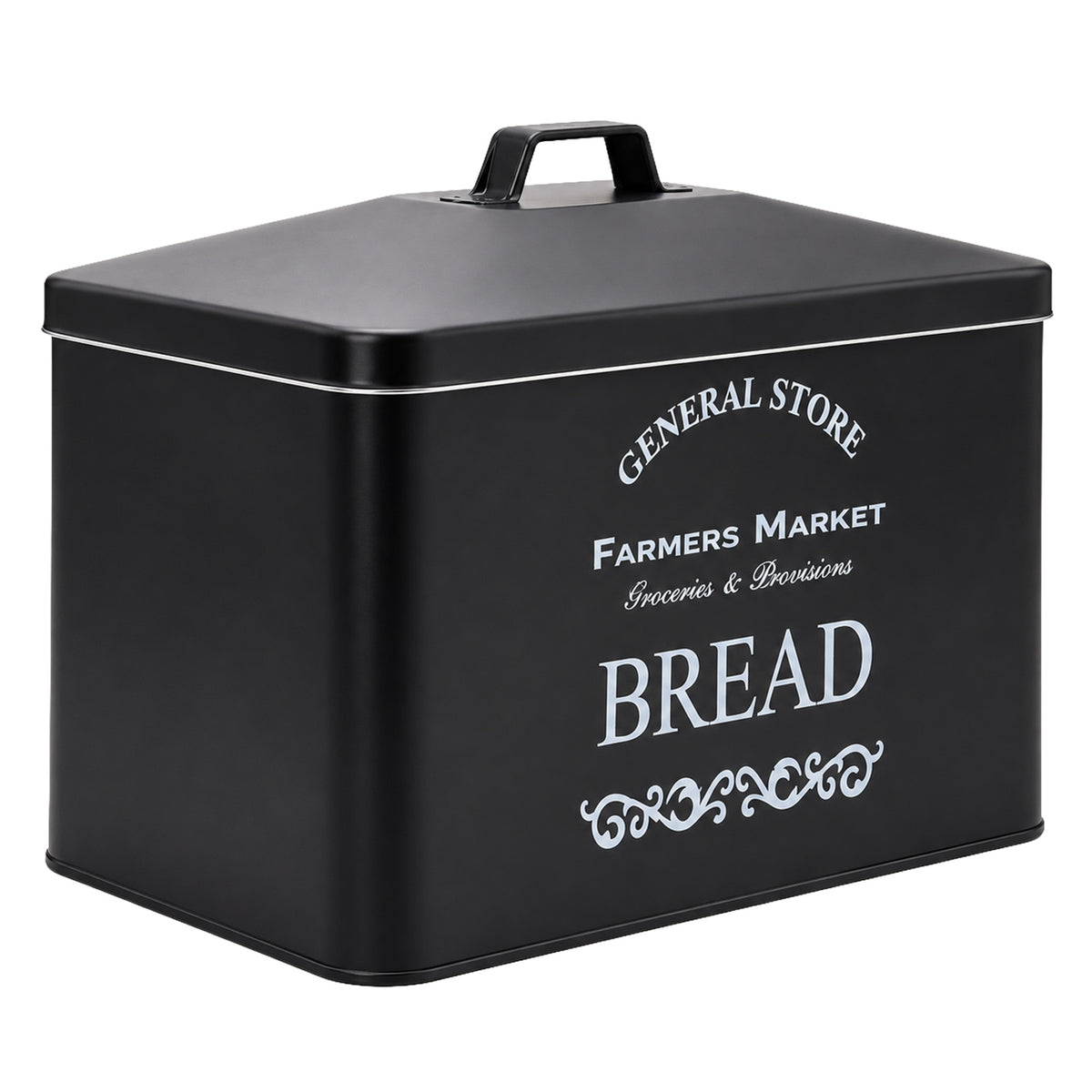 Vintage Farmhouse 4 Piece Black Bread Bin & Canister Set