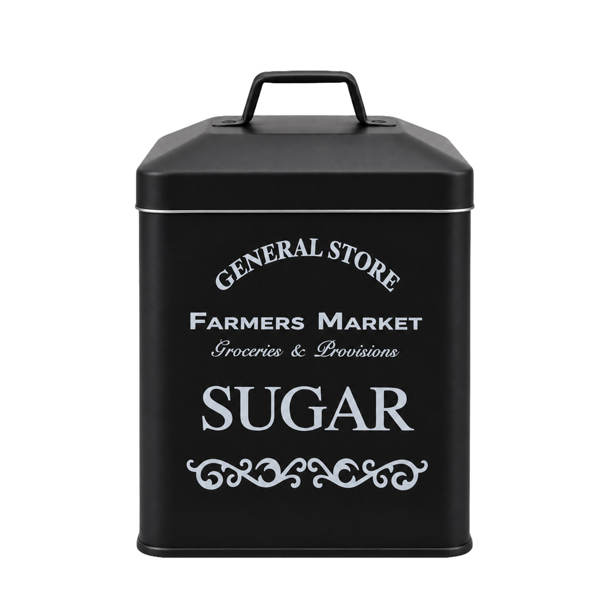 Vintage Farmhouse 4 Piece Black Bread Bin & Canister Set
