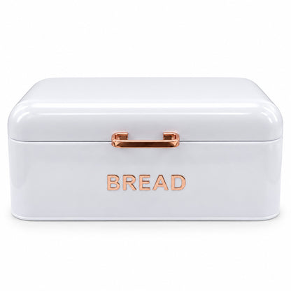 White 4 Piece Bread Bin & Canister Storage Set
