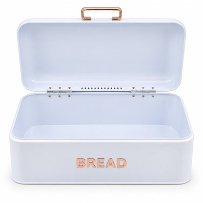 White 4 Piece Bread Bin & Canister Storage Set