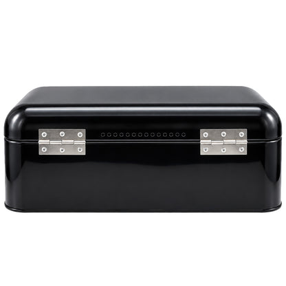 Black 4 Piece Bread Bin & Canister Storage Set
