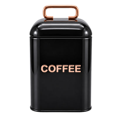 Black 4 Piece Bread Bin & Canister Storage Set