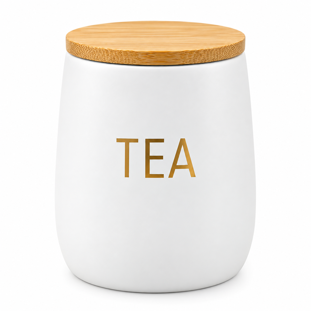 White Bamboo Metal Bread Bin & Canister Set