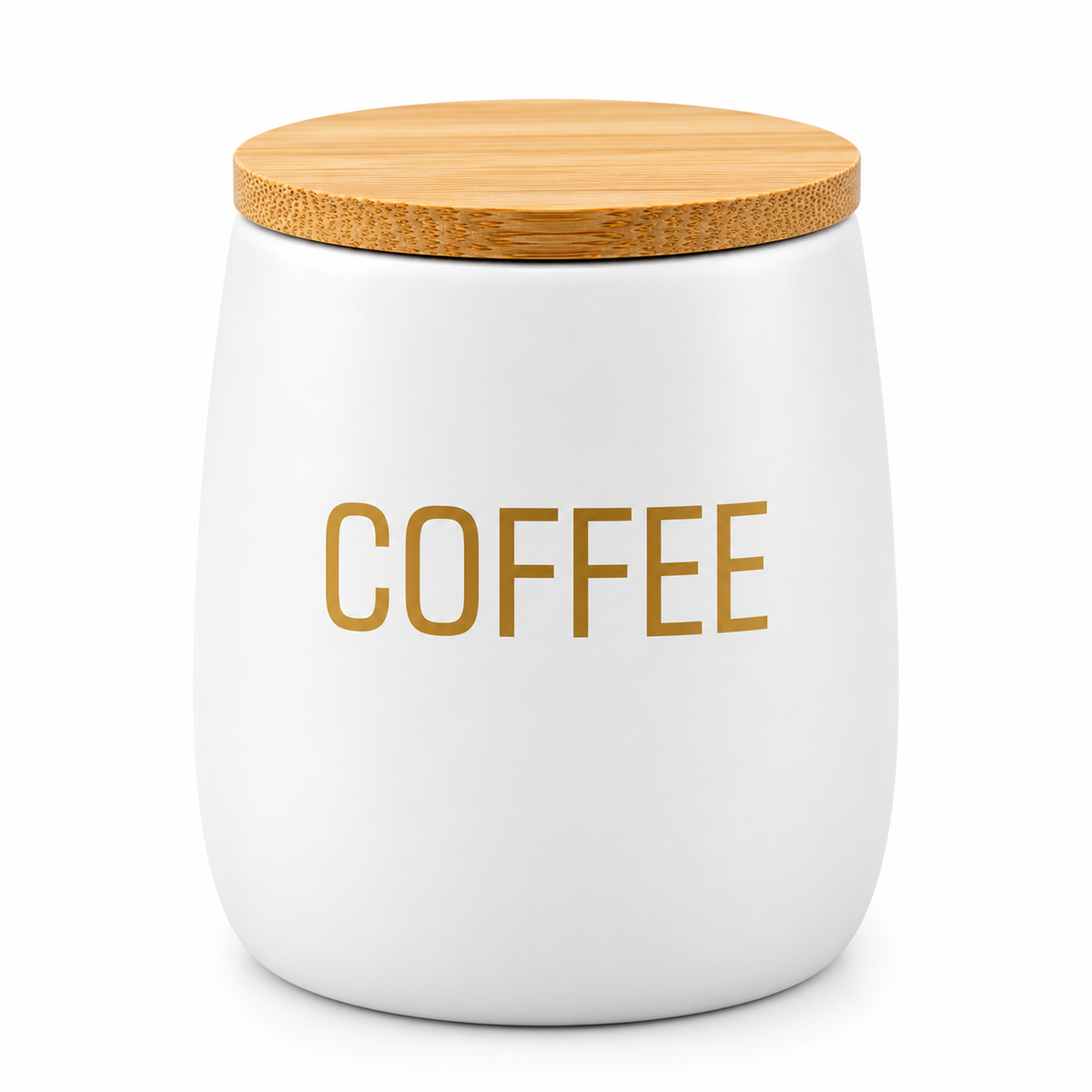 White Bamboo Metal Bread Bin & Canister Set