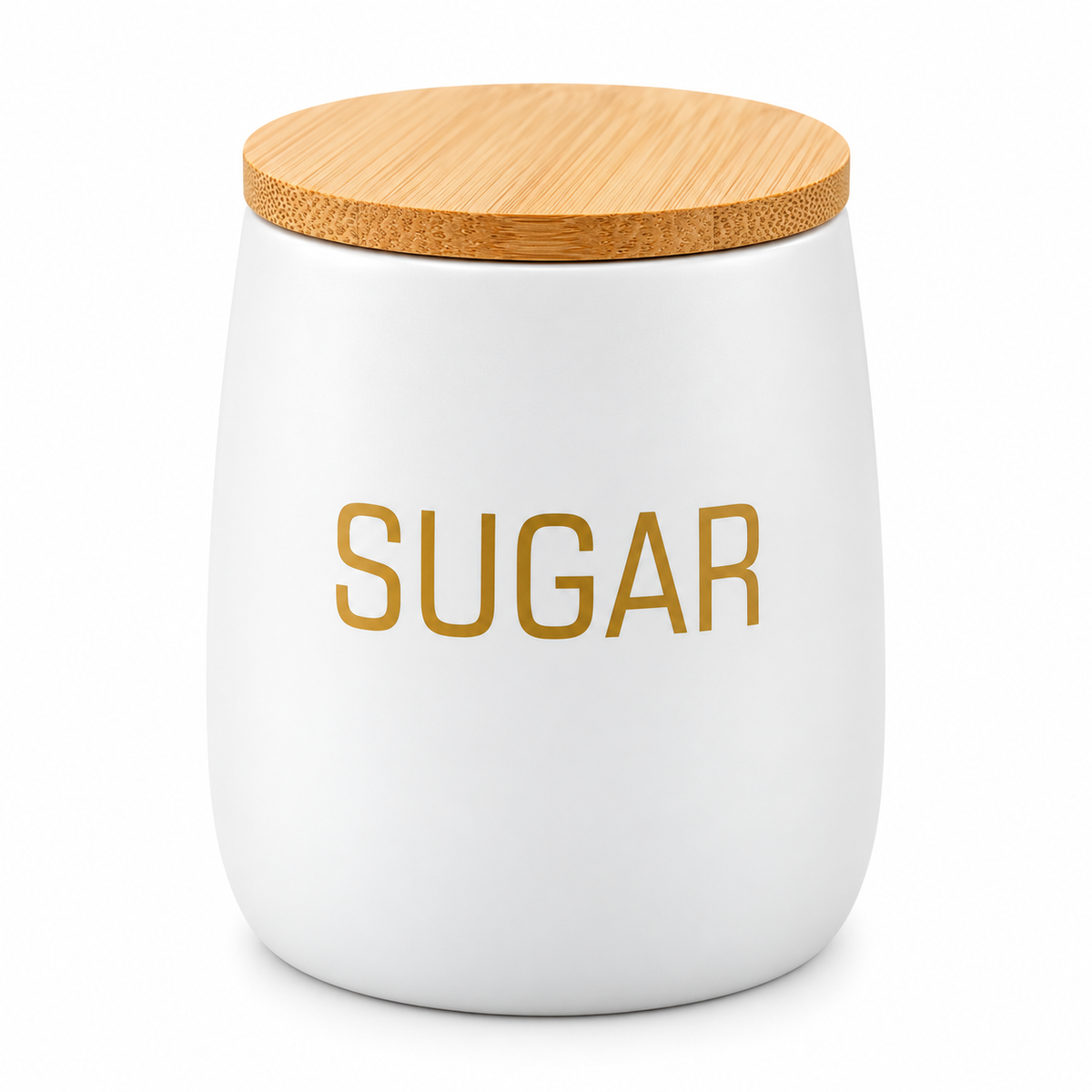 White Bamboo Metal Bread Bin & Canister Set