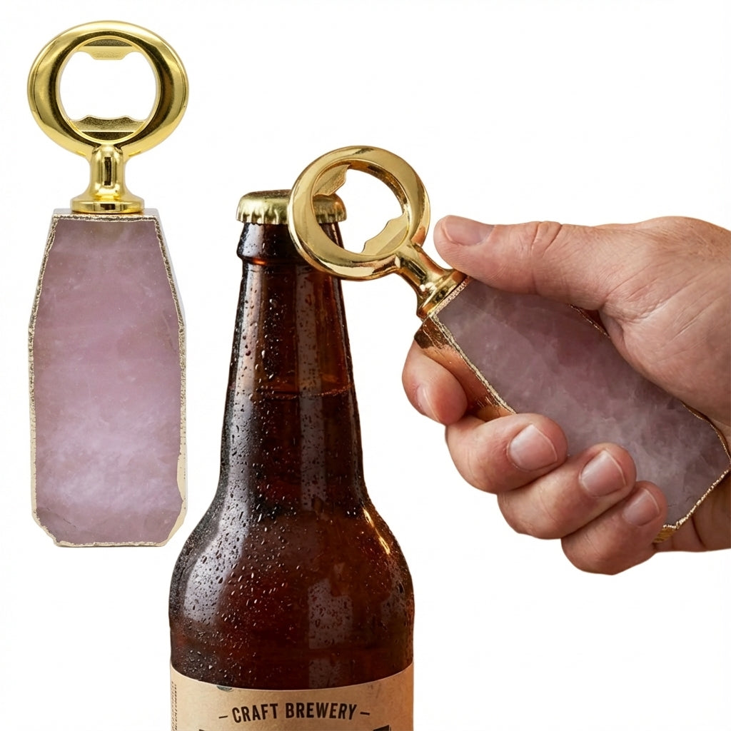 Rose Quartz Stone Bottle Opener