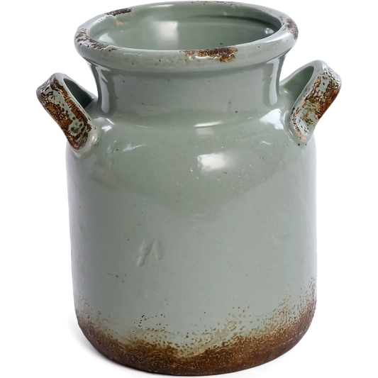 Vintage Ceramic Rustic Vase Planter (Blue)